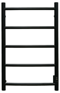 Pax Samba elektrisk håndkletørker, med timer til høyre, svart