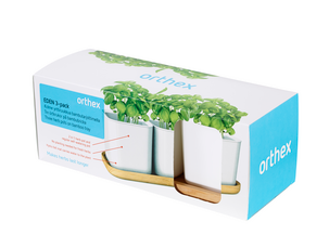 Orthex Eden urtepotter på bambusunderlag