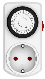 Timer eluttag inomhus mini vit, 100 x 52 mm.