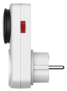 Ajastin pistorasiaan sisäkäyttöön mini valkoinen, 100 x 52 mm