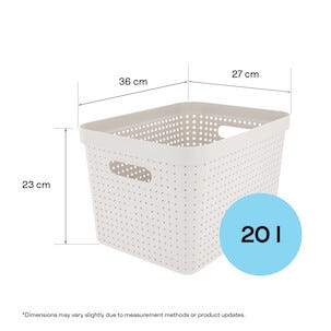 Oppbevaringskurv Neat beige, resirkulert plast