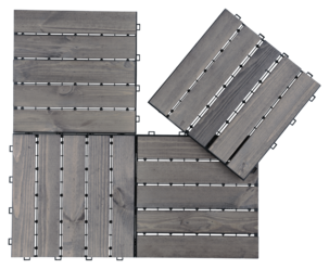 Gulvplater, treheller, gråbeiset gran, 4-pakning