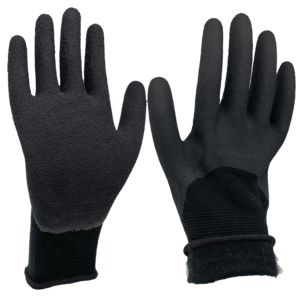 Arbetshandskar latex fleecefodrade, svarta