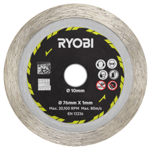 Ryobi RAKCOT03 kutteskiver fliser / plast / metall, 3-pakning