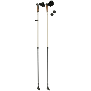 Gåstavar, hopfällbara med gummifötter, 85-140 cm