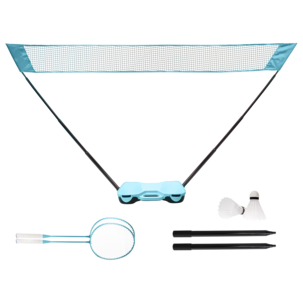 Badmintonset med nät och tillbehör, 2 racketar
