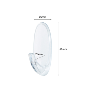 Command Medium selvklebende kroker transparente, 2-pack