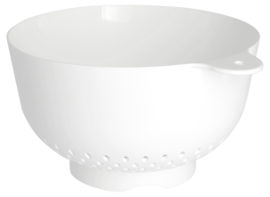 Stort dørslag i plast, hvitt, 24,5 cm