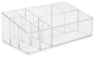 Makeup organizer med 9 rom, klar plast
