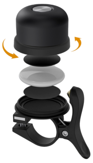 Ringklocka cykel med gömma för AirTag tracker