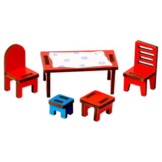 Pippi Langstrømpe kjøkkenmøbler til dukkehus, fra 3 år