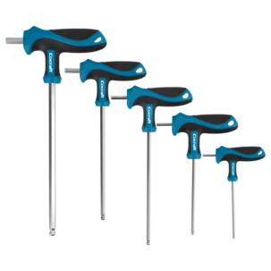 Cocraft nøkkelsett T-håndtak, unbrakonøkkel 3–8 mm, 5 deler