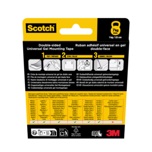 Scotch Universal Gel Tape, dobbeltsidig tape, 30 mm