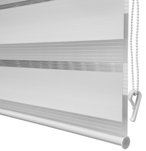 Rullgardin Dag & Natt, skruvfri med kulkedja, vit