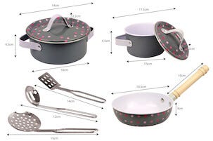 Kjøkkensett for barn, 8 deler, fra 5 år