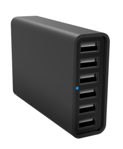 USB multilader med 6 porter