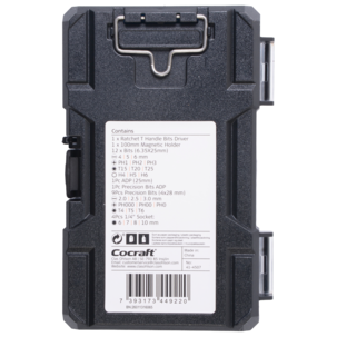 Cocraft spärrskruvmejsel med T-grepp och bits, 29 delar