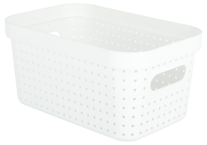 Oppbevaringskurv Neat, hvit, resirkulert plast