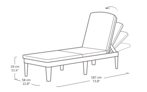 Aurinkotuoli Keter Jaipur Sunlounger harmaa