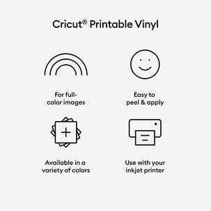 Cricut Printable Vinyl A4, selvklebende, 12 ark
