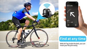 Ringklocka cykel med gömma för AirTag tracker