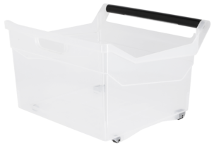 Oppbevaringsboks med håndtak og hjul