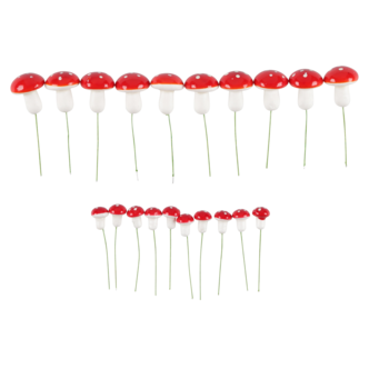Juldekoration svampar på tråd röd/vit 20-pack