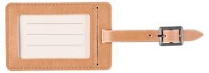Bagagetag konstläder, 10 x 6,5 cm