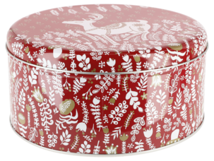 Kakeboks med lokk, jul, 2 stk.