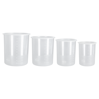 Muovipurkki, jossa kansi ja tilavuusmerkintä, 4 kpl