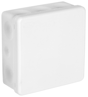 Utenpåliggende koblingsboks med lokk Elko Click 2, polarhvit