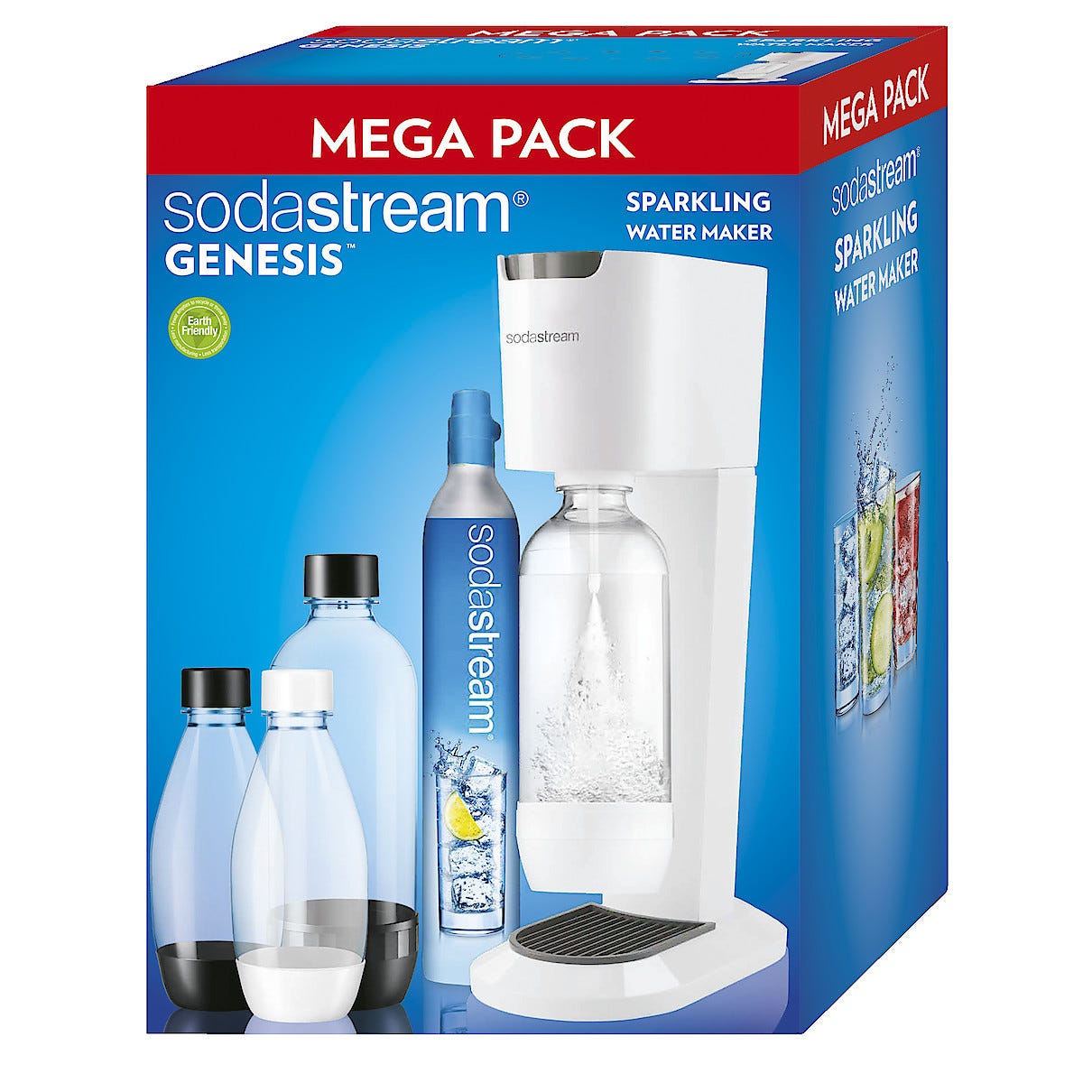 Hiilihapotuslaite SodaStream Genesis White Grey MegaPack Clas Ohlson