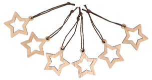 Juletrepynt i tre, 24-pakning