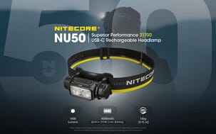 Nitecore NU50 Ladattava otsalamppu, 1400 luumenia