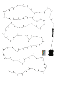 Batteridriven färgad ljusslinga utomhus 5,5 m