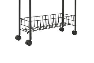 Smal rullvagn med 4 korgar, svart, 40 x 14,5 x 84 cm