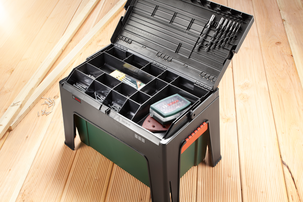 Skruvdragare Bosch PSR 1800 LI-2 med Step & Workbox