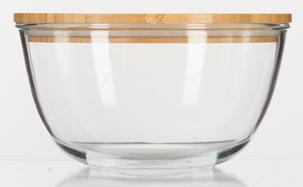 Glasskål med trälock