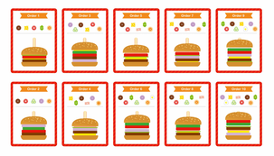 Lekesett hamburger i tre, 15 deler, fra 3 år