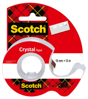 Scotch Crystal tejphållare med klar tejp, 15 m