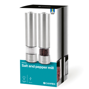Champion elektrisk salt- og pepperkvern SPK100, 2-pakning