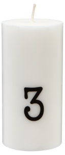 Blockljus Advent, 4-pack stearinljus med siffror