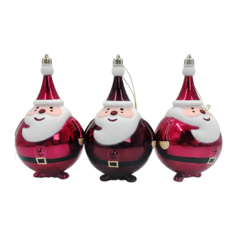 Julgranskulor tomtar 3-pack, röd, 15 cm