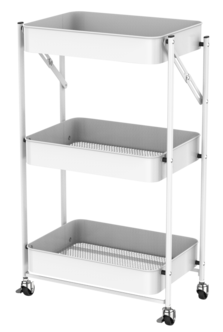 Rullvagn med lådor, badrum och kök, hopfällbar