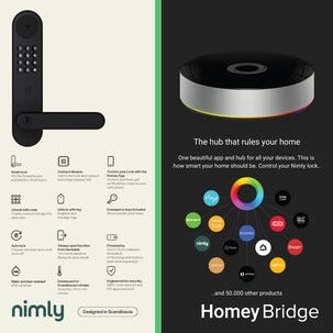 Nimly Home Access+ smart låsepakke med Homey Bridge