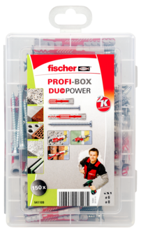 Fischer Profi-Box DuoPower universalplugg med skrue, 150-pakning