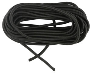 Elastisk gummistrikk, svart, 6 mm x 10 m