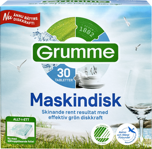 Maskindisktabletter Grumme, 30-pack