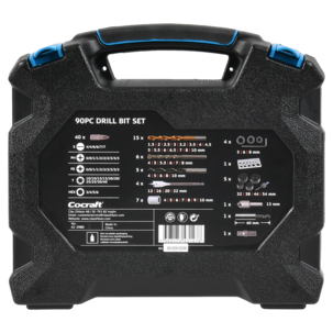 Cocraft bor- og bitssett med hullsager, 90 deler