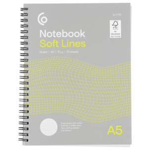 Vihko A5 Soft Lines, valkoiset viivat, 70 arkkia